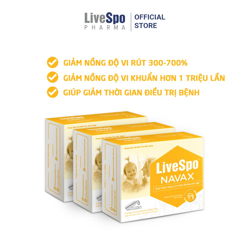 Ảnh Nhỏ mũi, họng cho trẻ em giúp giảm nghẹt mũi, viêm mũi LiveSpo Navax sơ sinh - Hộp 5 ống x 5ml 3