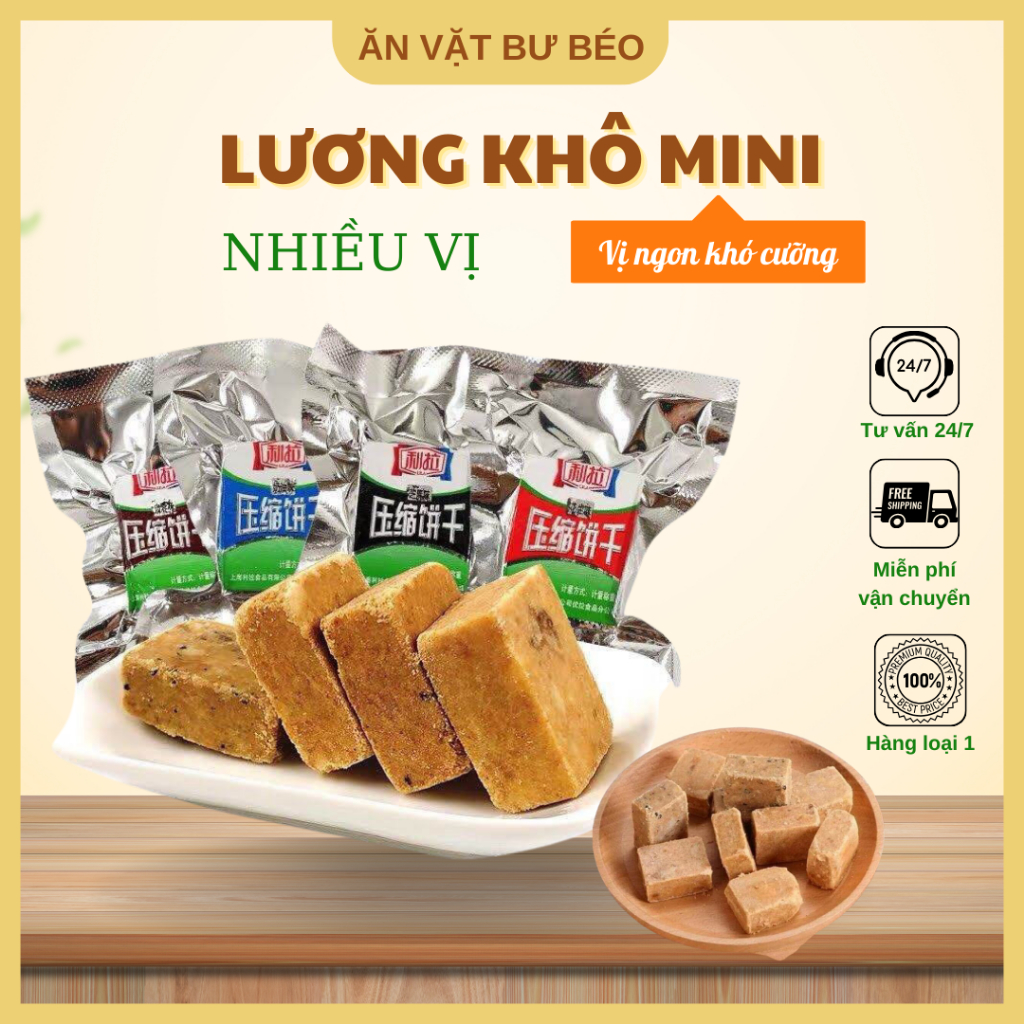 Lương Khô Mini Lila Thượng Hải Đủ Vị , Lương Khô Nén tiện nghi Thơm ...