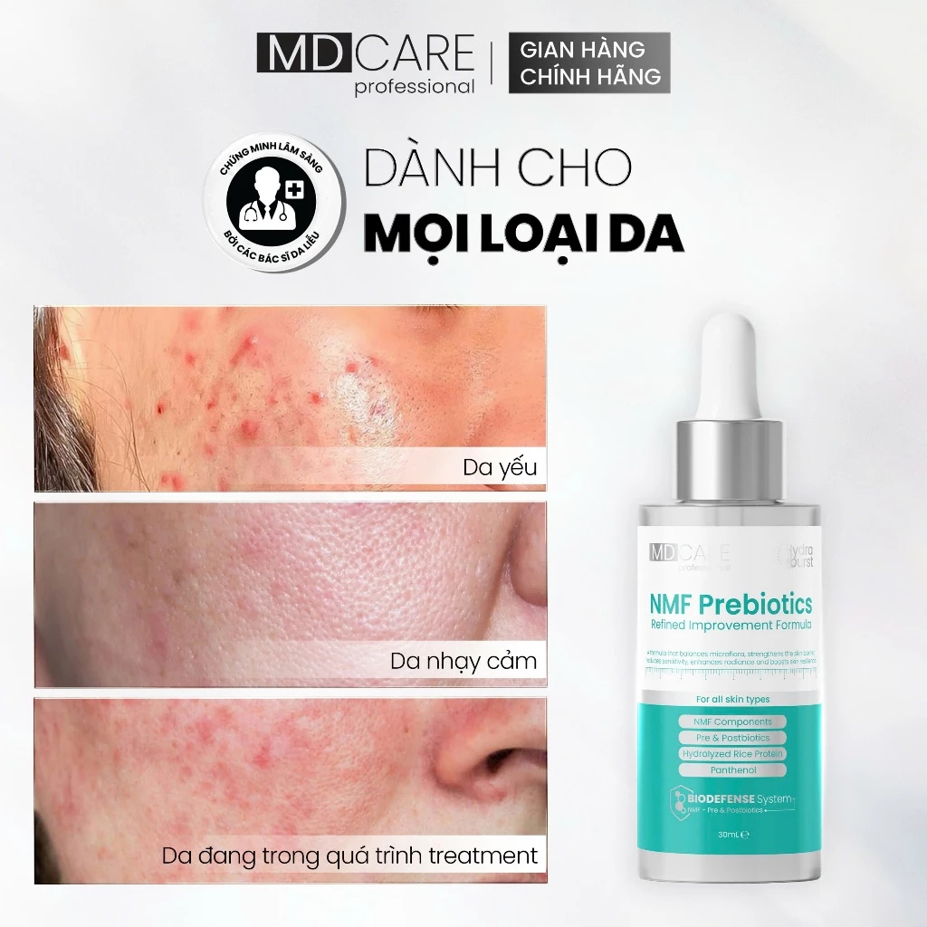 Ảnh Serum Cân Bằng Lợi Khuẩn Phục Hồi Hàng Rào Bảo Vệ Da MD CARE NMF Prebiotics 30ml 3