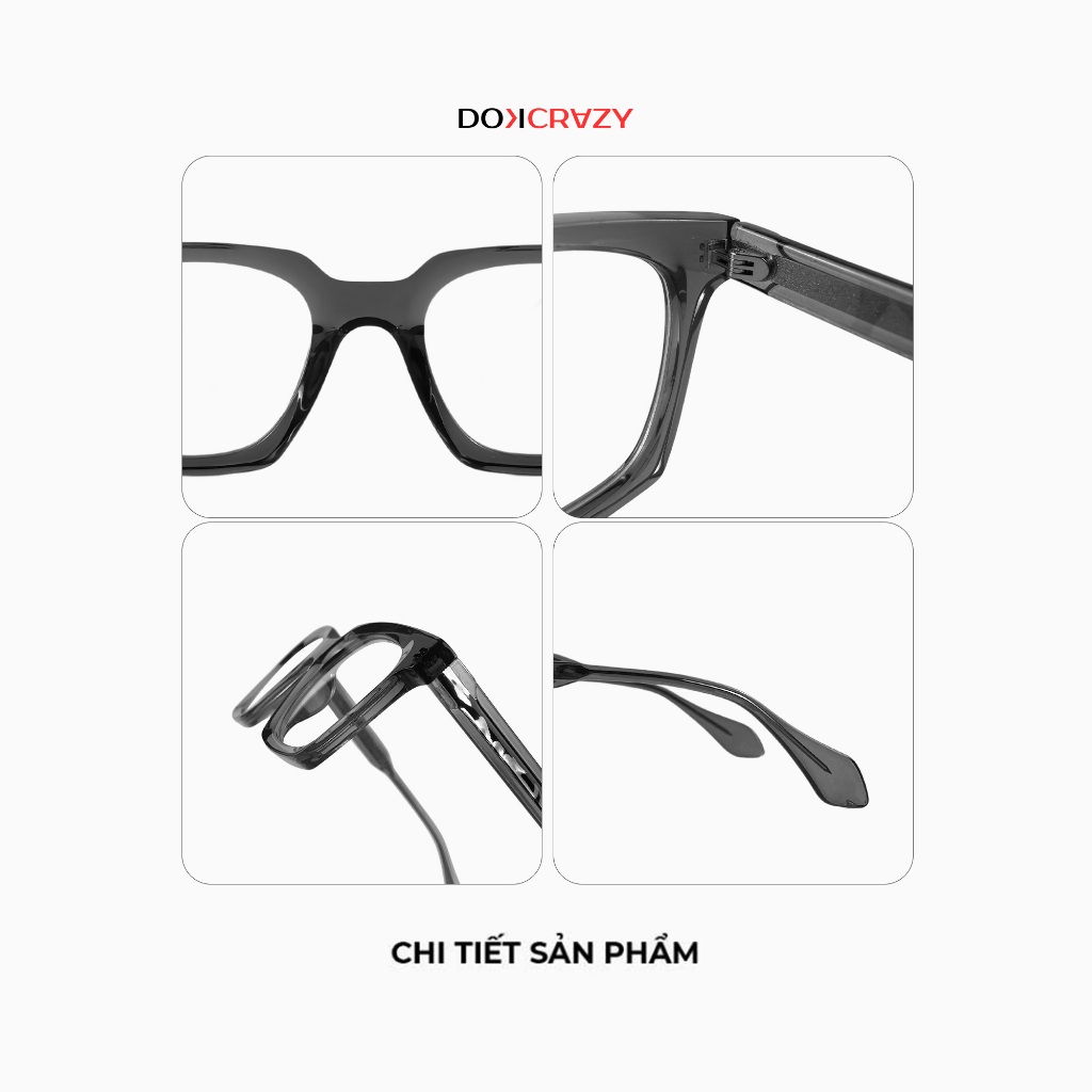 Ảnh Gọng kính thời trang DOKCRAZY TOGA Nam Nữ Hot Trend Hàn Quốc, Chống UV, Ánh Sáng Xanh, Form To 3