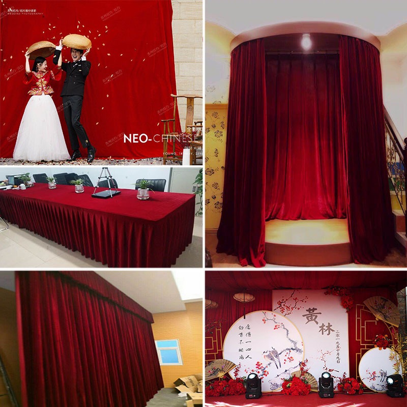 Vải nhung đỏ trang trí Tết, vải công phượng trang trí lễ tết, trung thu, đám cưới - Kem Shop K62