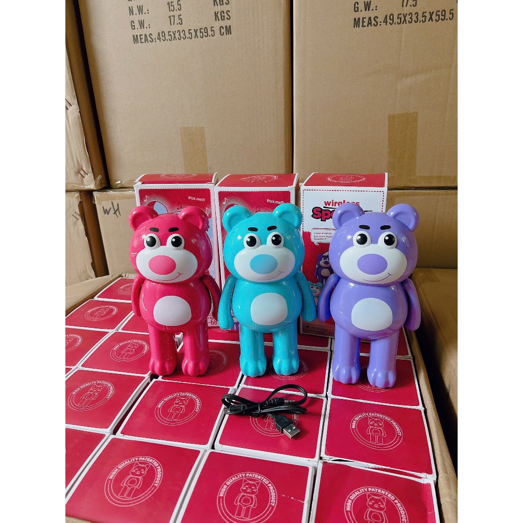 Loa Bluetooth Tích Điện Gấu Dâu Chất Lượng Bass Hay Pin Trâu Nhỏ Gọn Dùng Được Thẻ TF BH 1 Năm