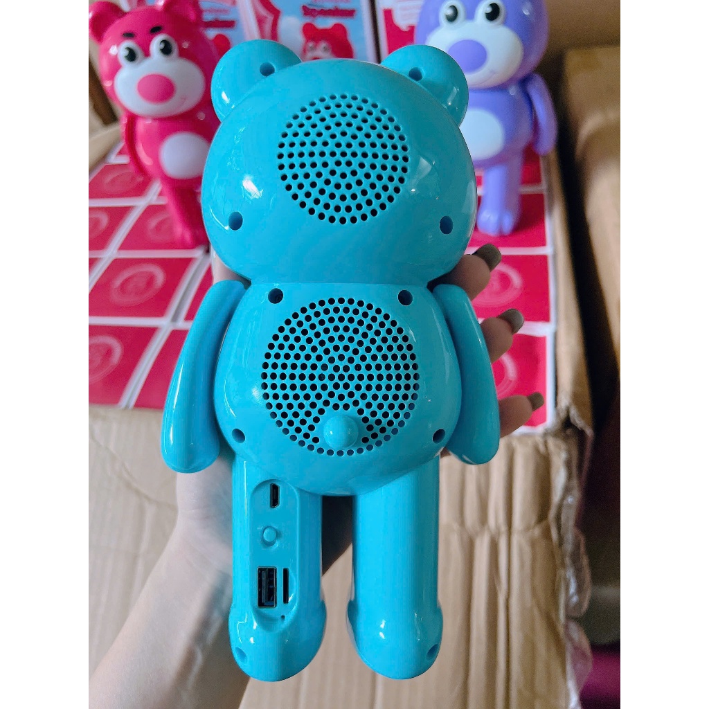 Loa Bluetooth Tích Điện Gấu Dâu Chất Lượng Bass Hay Pin Trâu Nhỏ Gọn Dùng Được Thẻ TF BH 1 Năm