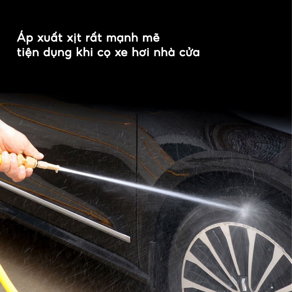 COMBO Vòi Xịt Kèm Dây Ống Xịt Nước Tăng Áp Tưới Cây Vườn Rửa Xe, Bộ vòi tăng áp JYoohome 5-20M
