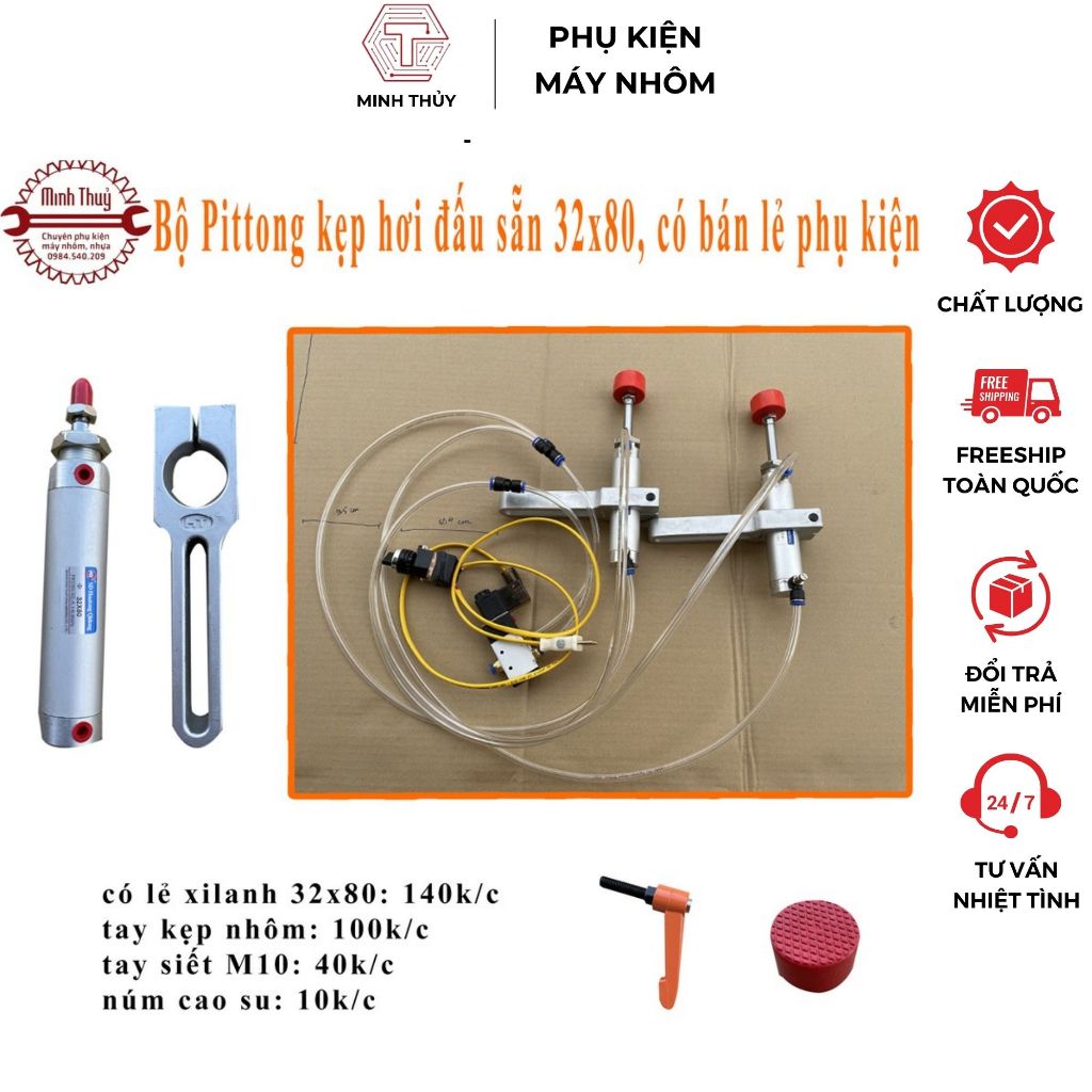Bộ Pittong kẹp hơi đấu sẵn 32x80, có bán lẻ phụ kiện - Minh Thủy ...
