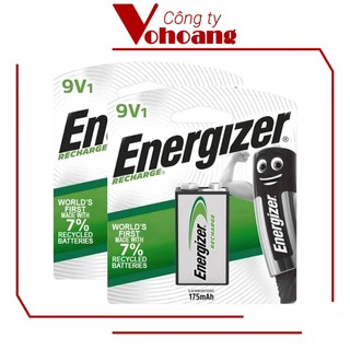 Combo 2 Pin sạc vuông Energizer 9V - 175mAh - Hiệu suất thực cao