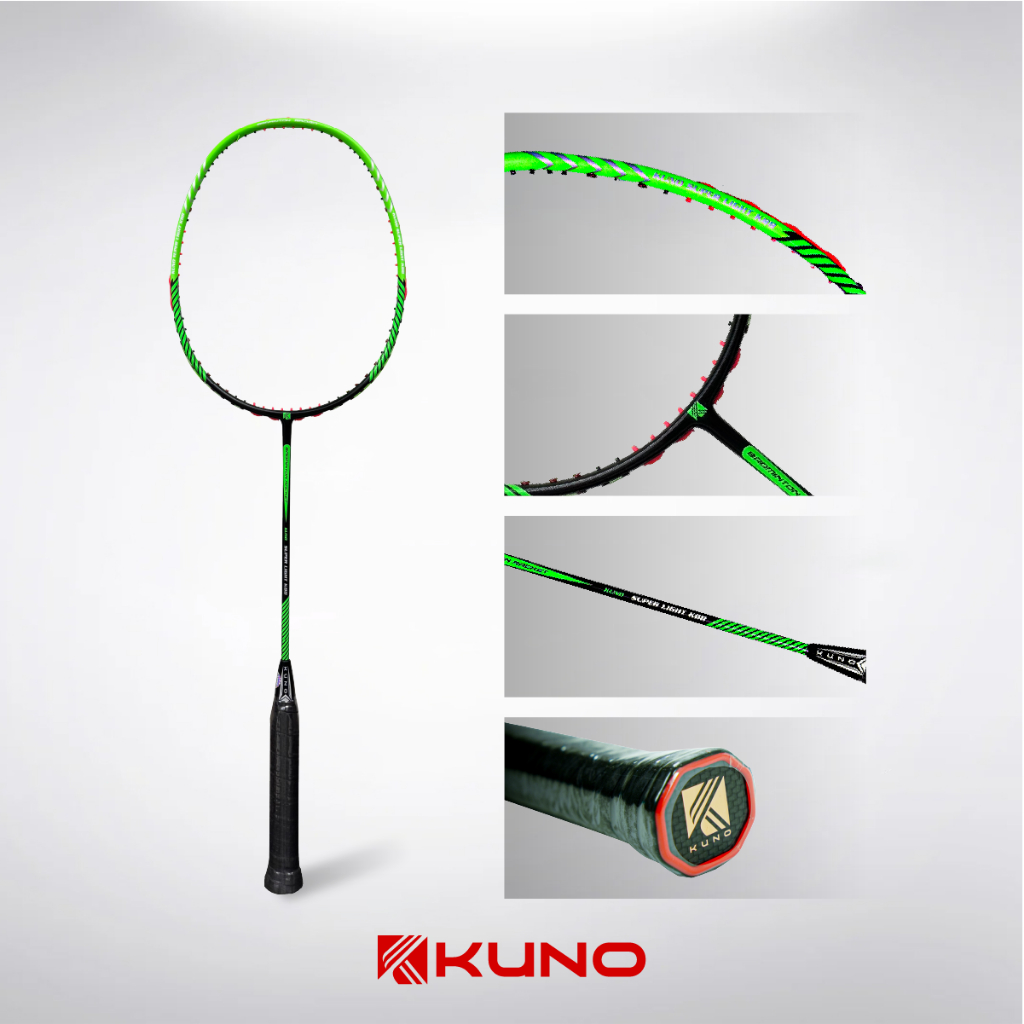 Ảnh Vợt cầu lông KUNO chính hãng, chất liệu full carbon cao cấp, 6U nhẹ 72g, vợt công thủ toàn diện, dễ chơi, căng sẵn 11kg 4