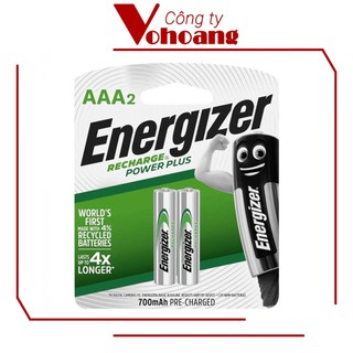 Bộ 2 Pin sạc AAA Energizer Recharge 700mAh (Bạc)