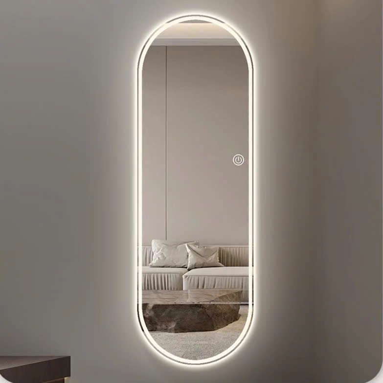 Ảnh Gương toàn thân Oval Led Cảm ứng cao cấp VUADECOR kích thước 80x180cm 2