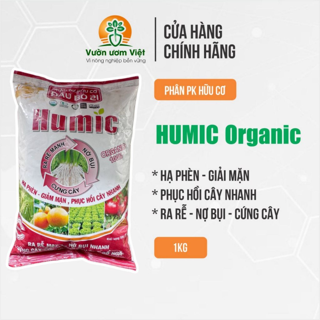Phân bón Humic Organic bổ sung đa lượng giúp nhanh tăng trưởng cây trồng - 1Kg