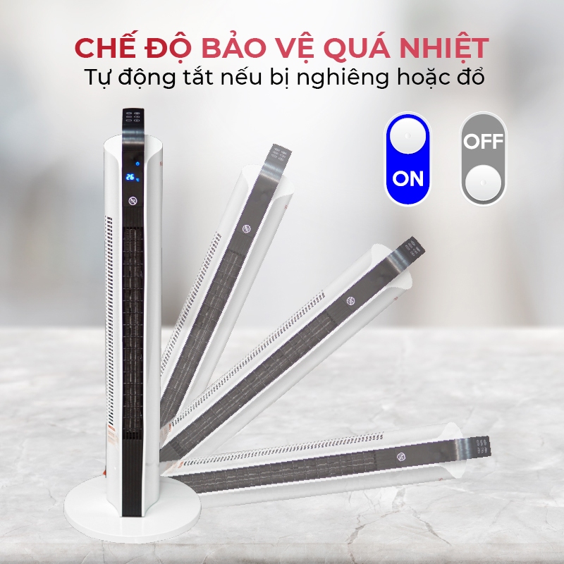 Máy sưởi gốm FH2000 Nhập Khẩu FUJIHOME  không khô da điều khiển từ xa, quạt sưởi tiết kiệm điện heater mini