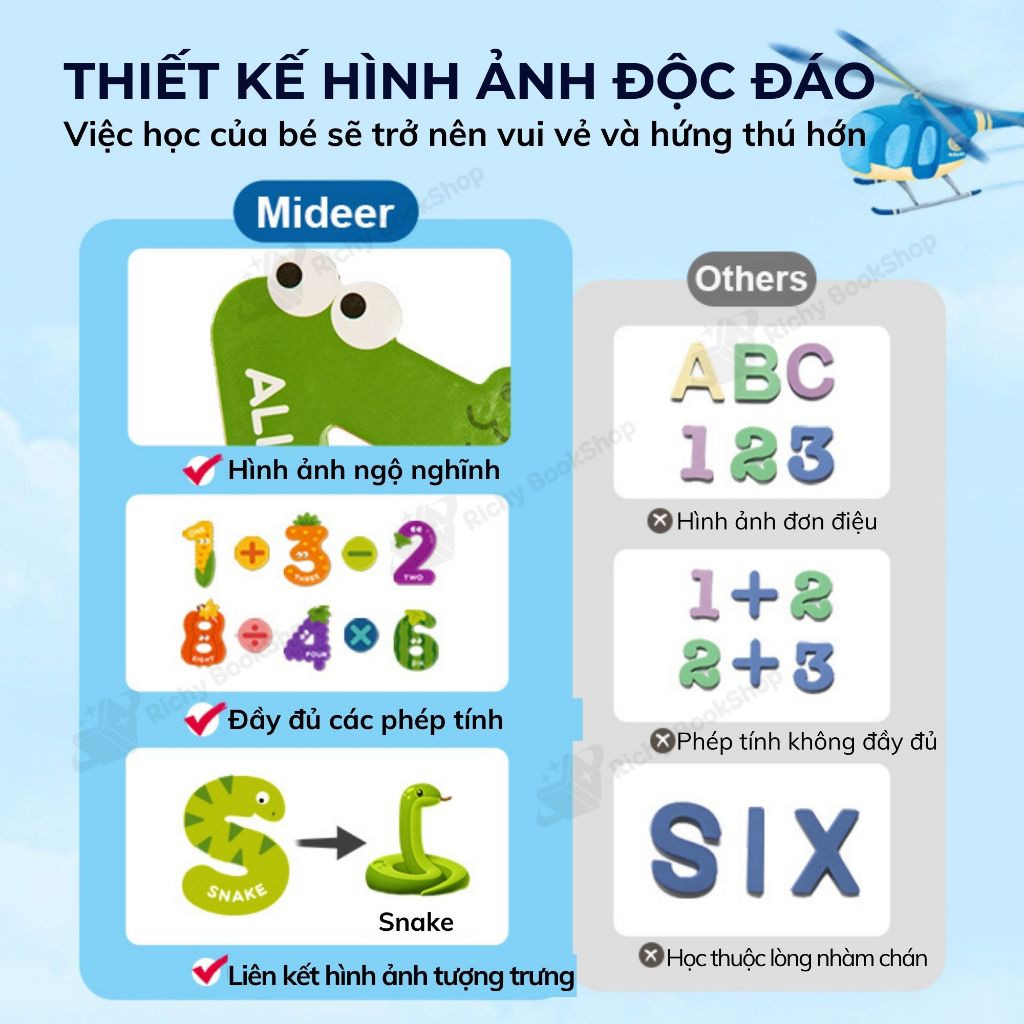 Chữ cái nam châm chữ số nam châm cho bé Mideer Letter Magnets - Number Magnets