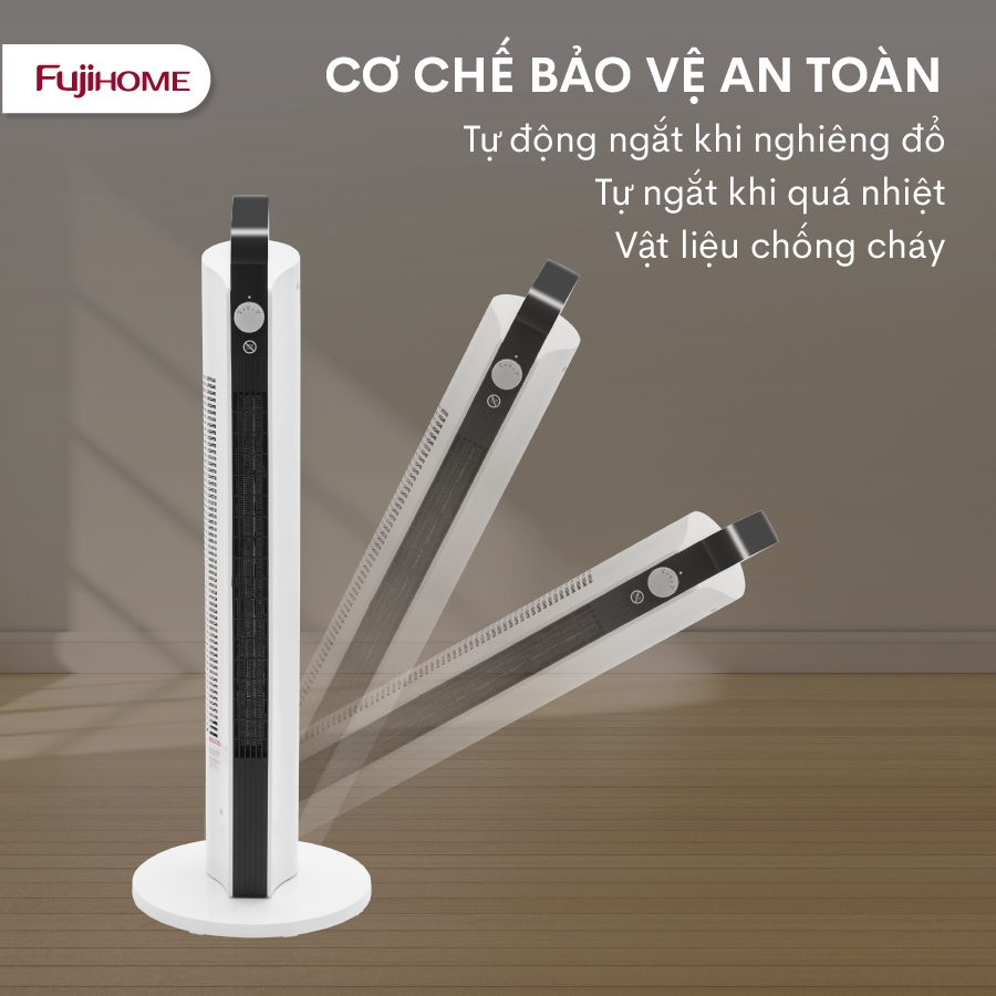 Máy sưởi gốm Nhập Khẩu FUJIHOME không khô da FH2000M, quạt sưởi ấm phòng tiết kiệm điện heater mini