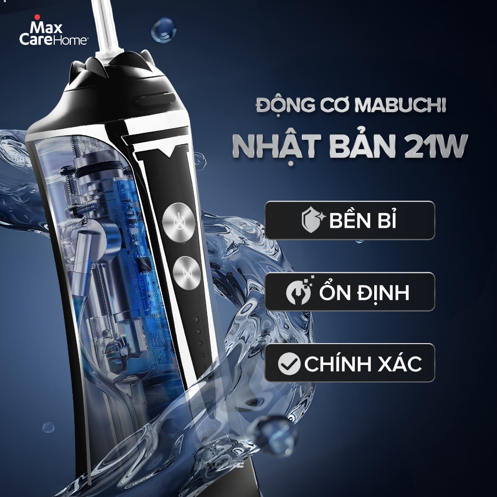 Ảnh Máy Tăm Nước Cầm Tay Công Nghệ Nhật Bản Maxcare Max468Prime 5 Chế Độ, Thiết Kế Nguyên Khối 300ml 3