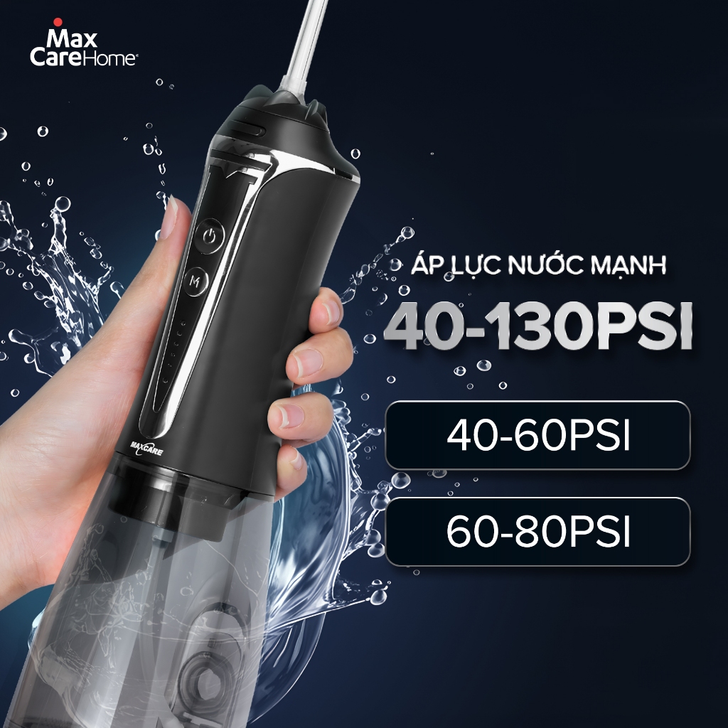 Ảnh Máy Tăm Nước Cầm Tay Công Nghệ Nhật Bản Maxcare Max468Prime 5 Chế Độ, Thiết Kế Nguyên Khối 300ml 4