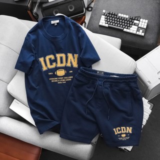 Set Bộ Thể Thao Nam Nữ Đẹp Phối Họa Tiết ICCDN Sành Điệu,Chất Liệu Cotton Mềm Mịn Thấm Hút Mồ Hôi Cực Tốt