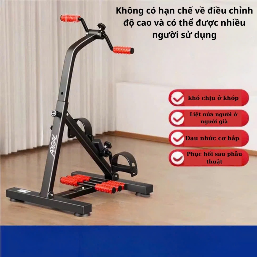 Xe đạp tập thể dục tại nhà, tập phục hồi chức năng tay chân, tập trị liệu có bánh răng mát-xa, tuỳ chỉnh chiều cao