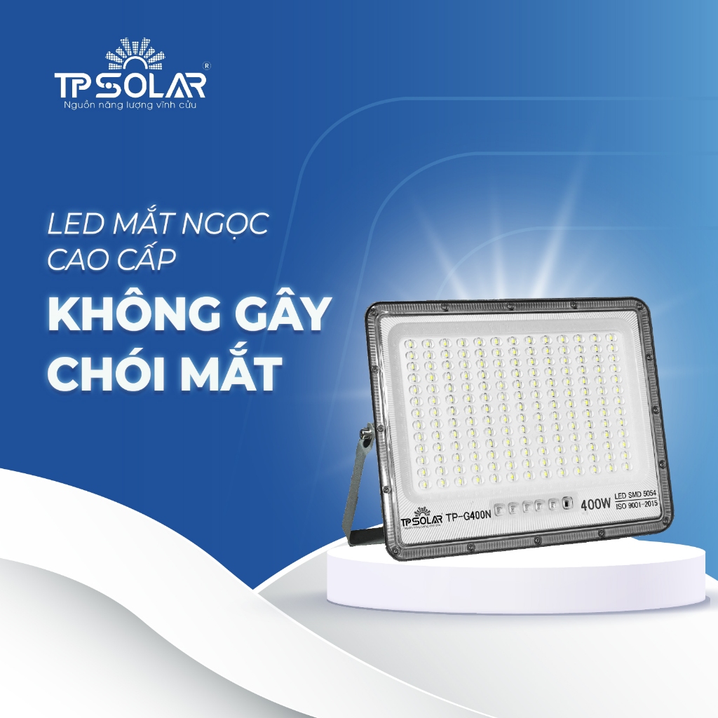 Ảnh Đèn Pha LED Mắt Ngọc Chống Chói, Siêu Sáng Năng Lượng Mặt Trời TP SOLAR Vỏ Nhôm Đúc, Pin MONO Sạc Nhanh, Bảo Hành 3 Năm 2