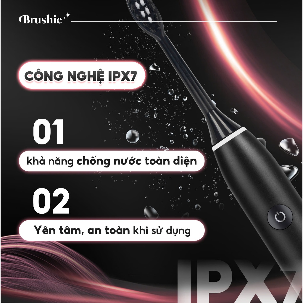 Ảnh Bàn chải điện Brushie Eco phiên bản tiết kiệm 2024 với 5 chế độ làm sạch phù hợp cả cho người niềng răng 3