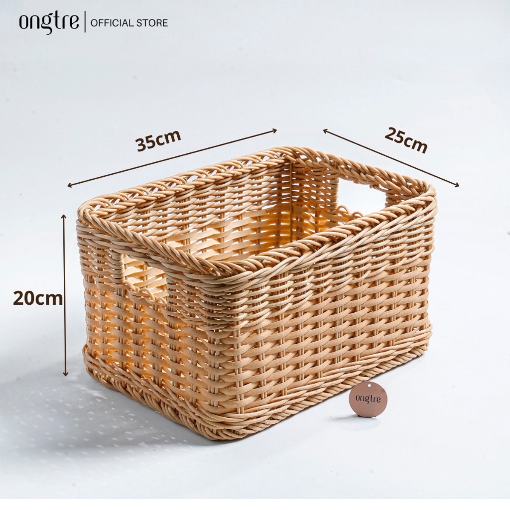 Giỏ lục bình tròn có tay cầm/ giỏ đựng đồ, đựng quần áo, đựng đồ chơi, giỏ khách sạn [Bán buôn/sỉ]| ongtre® (Vietnam)