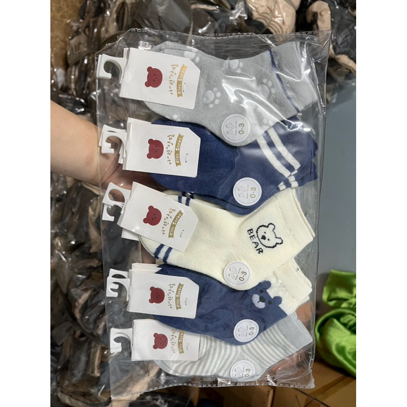 Set 5-10 Đôi Tất Hàn Cho Bé Trai, Bé Gái Chất Cotton Mềm Cực Yêu (size 0-2,3 tuổi)