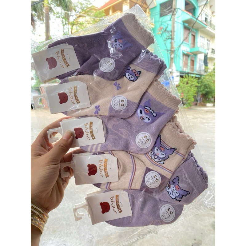 Set 5-10 Đôi Tất Hàn Cho Bé Trai, Bé Gái Chất Cotton Mềm Cực Yêu (size 0-2,3 tuổi)