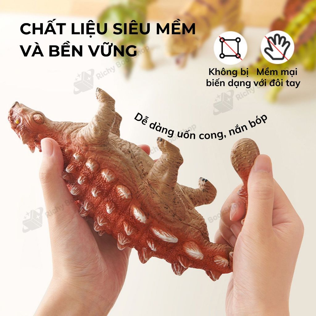 Mô Hình Khủng Long Size Lớn Cao Cấp - Tyrannosaurus Rex, Triceratops, Stegosaurus, Ankylosaurus