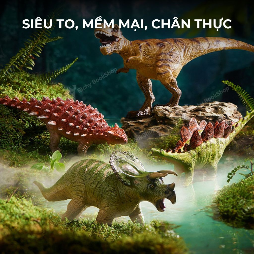 Mô Hình Khủng Long Size Lớn Cao Cấp - Tyrannosaurus Rex, Triceratops, Stegosaurus, Ankylosaurus