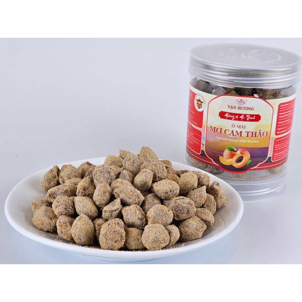 Ô Mai Mơ Cam Thảo Vạn Hương Chuẩn Vị Truyền Thống hộp (200gr, 350gr), túi zip (100gr)