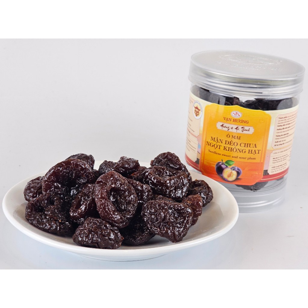 Ô Mai Mận Dẻo Chua Ngọt Không Hạt Đặc Biệt Vạn Hương Chuẩn Vị Truyền Thống hộp (200gr, 350gr)