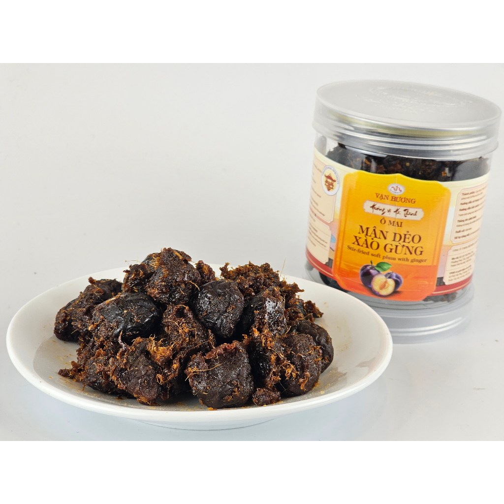 Ô Mai Mận Dẻo Xào Gừng Vạn Hương Chuẩn Vị Truyền Thống hộp (200gr, 350gr)