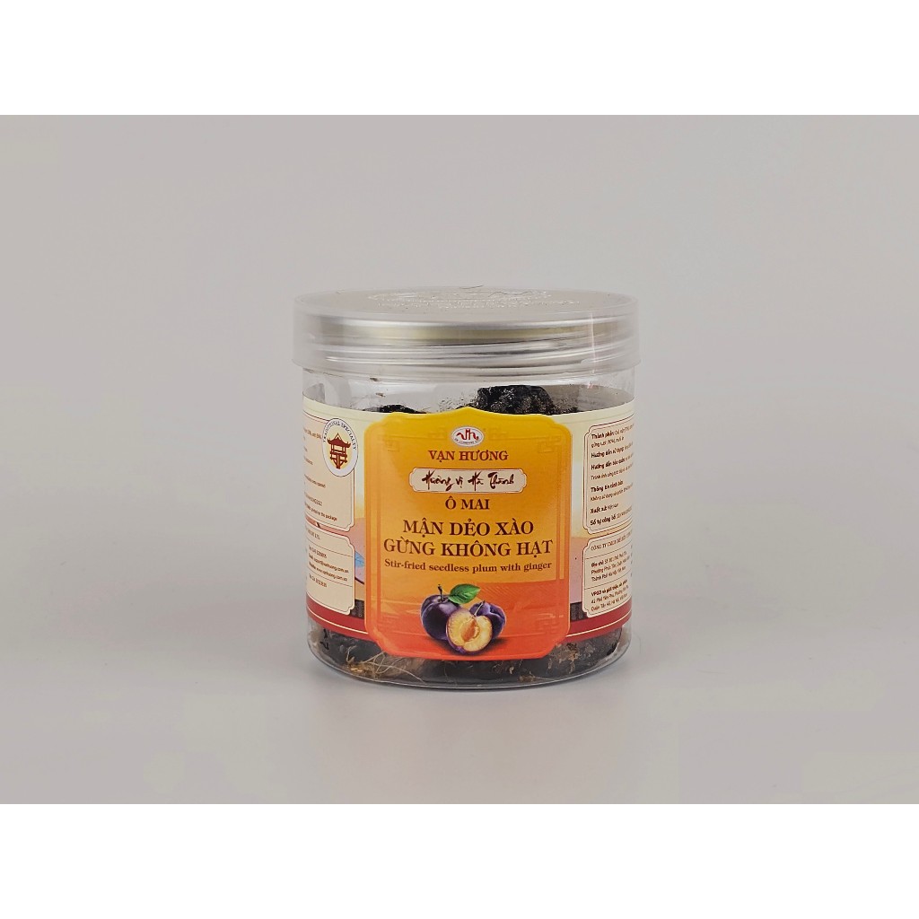 Ô Mai Mận Dẻo Xào Gừng Không Hạt Vạn Hương Chuẩn Vị Truyền Thống hộp (200gr, 350gr)