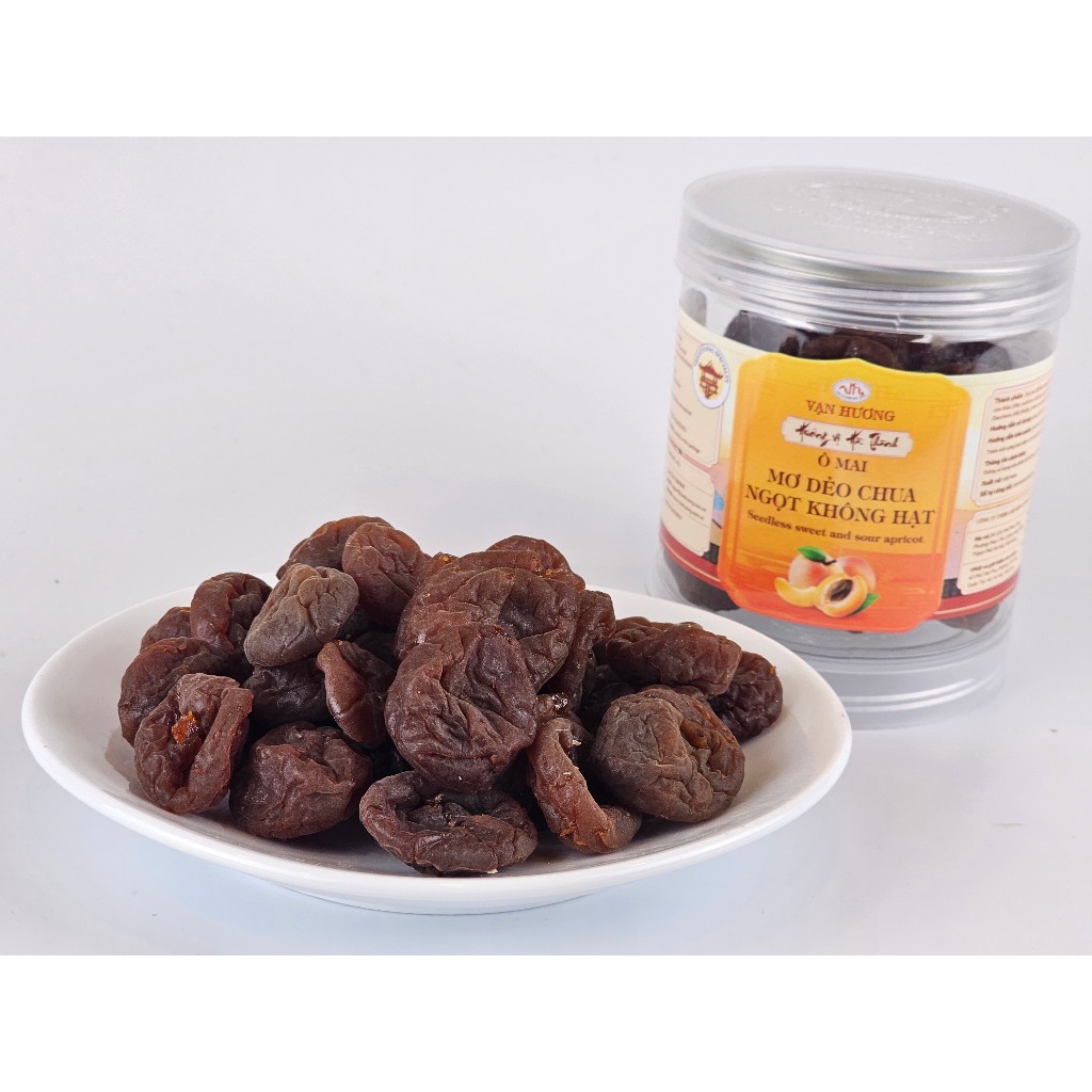 Ô Mai Mơ Dẻo Chua Ngọt Không Hạt Đặc Biệt Vạn Hương Chuẩn Vị Truyền Thống hộp (200gr, 350gr)