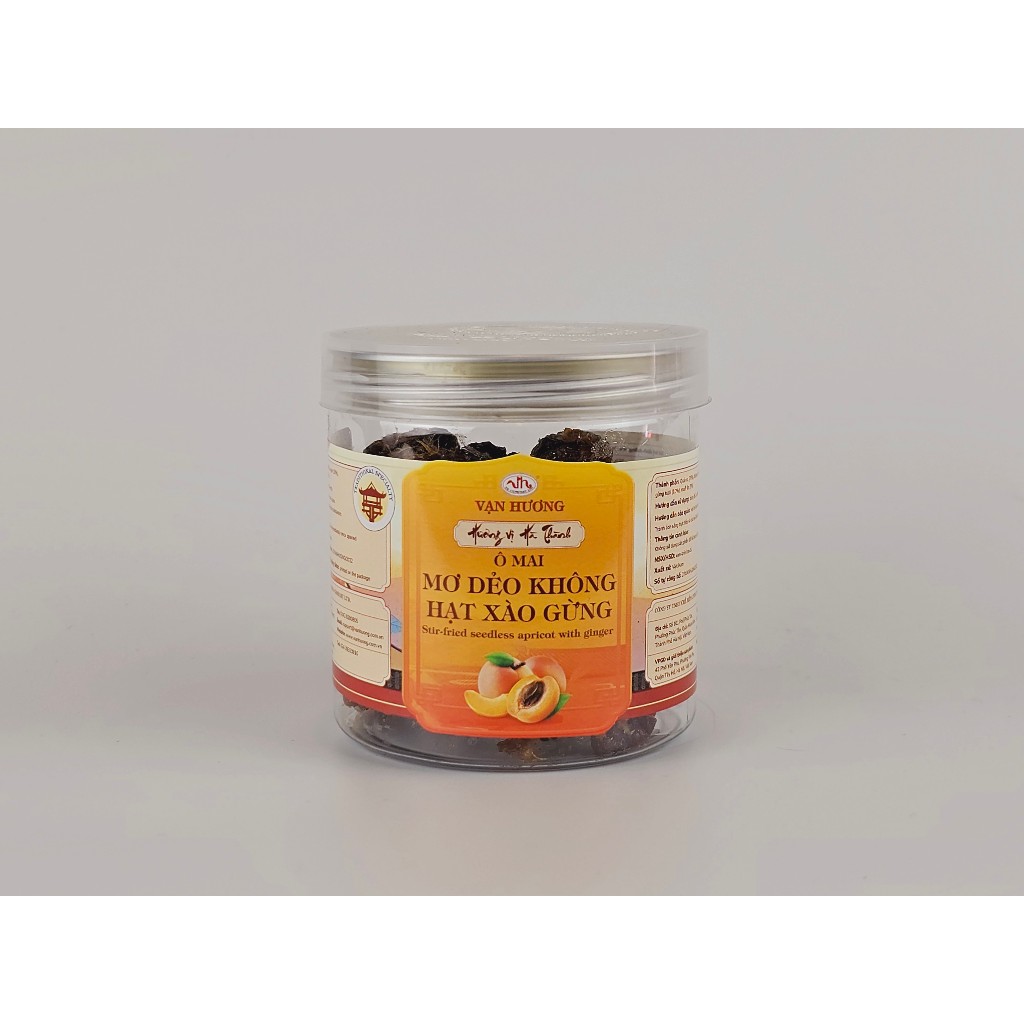 Ô Mai Mơ Dẻo Không Hạt Xào Gừng Vạn Hương Chuẩn Vị Truyền Thống hộp (200gr, 350gr)