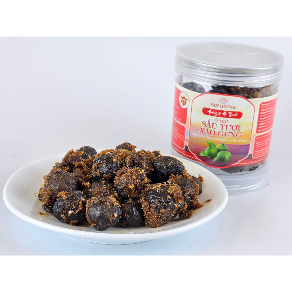 Ô Mai Sấu Tươi Xào Gừng Vạn Hương Chuẩn Vị Truyền Thống hộp (200gr, 350gr), túi zip (100gr)