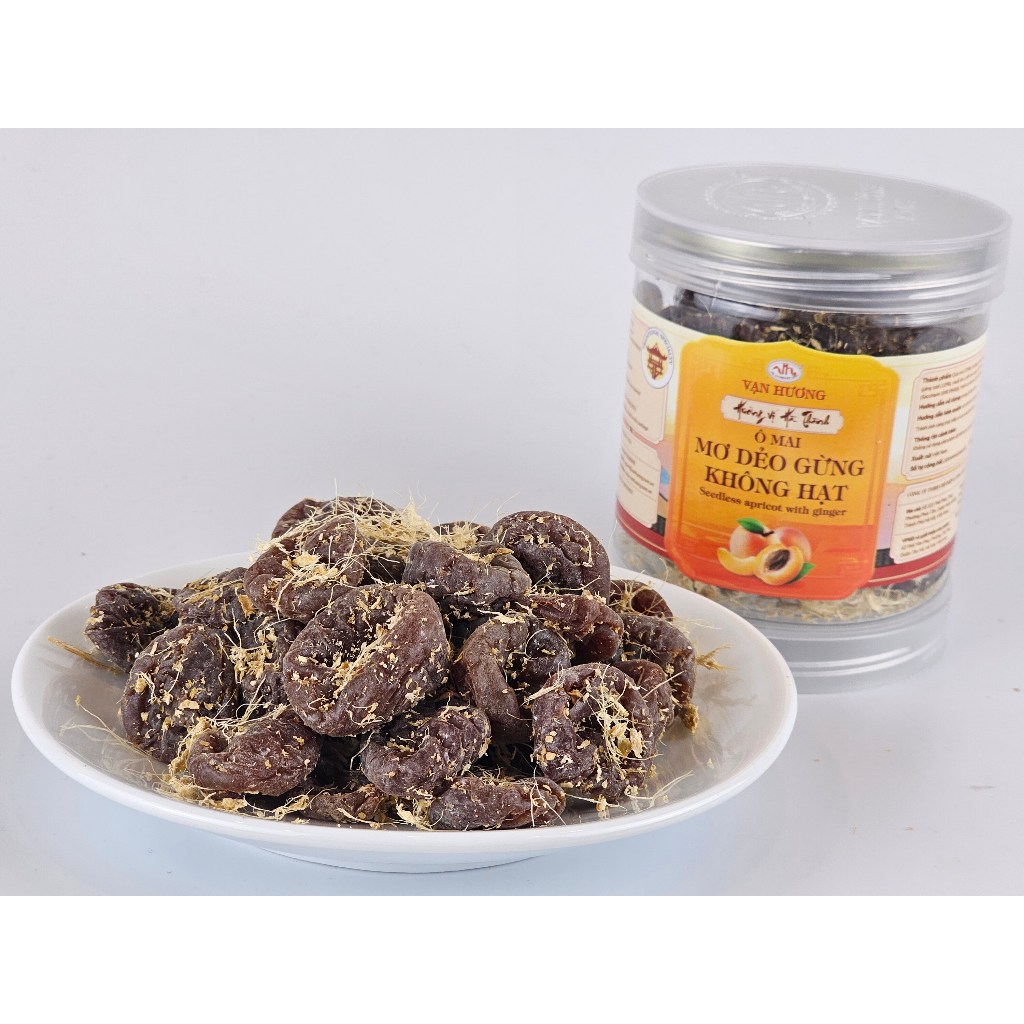 Ô Mai Mơ Dẻo Gừng Không Hạt Đặc Biệt Vạn Hương Chuẩn Vị Truyền Thống hộp (200gr, 350gr)