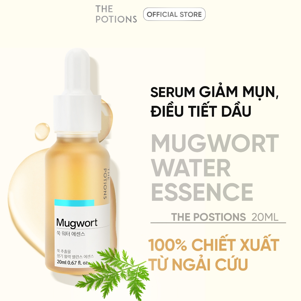 Serum Dưỡng ẩm Giảm Mụn The Potions Mugwort Water Essence 20ml Giúp Tăng Cường Sức Khỏe Cho Da