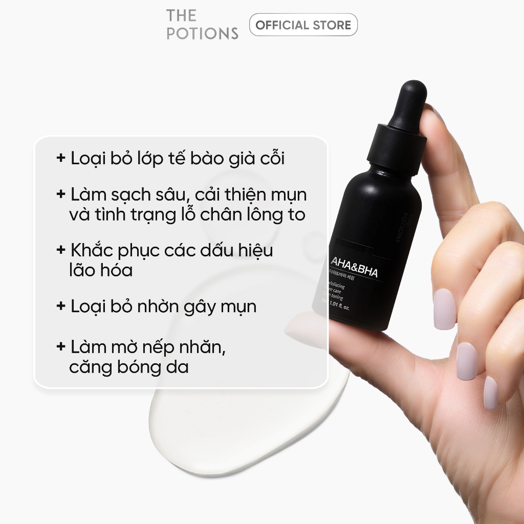Serum Tẩy Tế Bào Chết Tái Tạo Cho Làn Da Khỏe Mịn The Potions AHA&BHA Serum 30ml