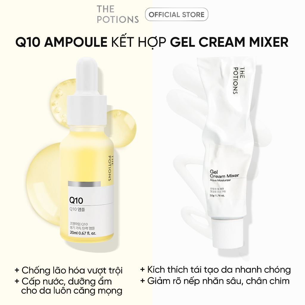 Serum Thúc Đẩy Collagen Serum Chống Lão Hóa, Trắng Da THE POTIONS Q10 AMPOULE 20ML Làm Mờ Vết Thâm