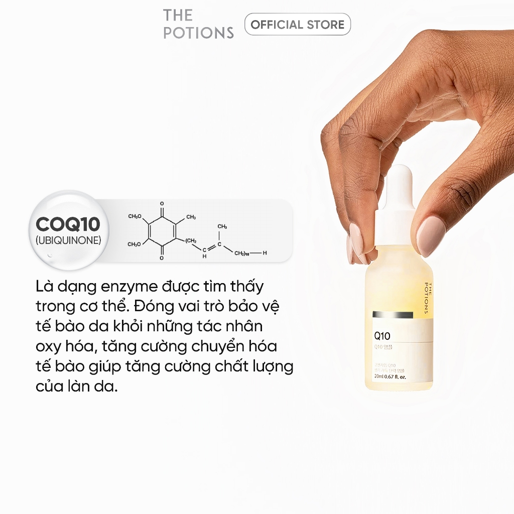 Serum Thúc Đẩy Collagen Serum Chống Lão Hóa, Trắng Da THE POTIONS Q10 AMPOULE 20ML Làm Mờ Vết Thâm