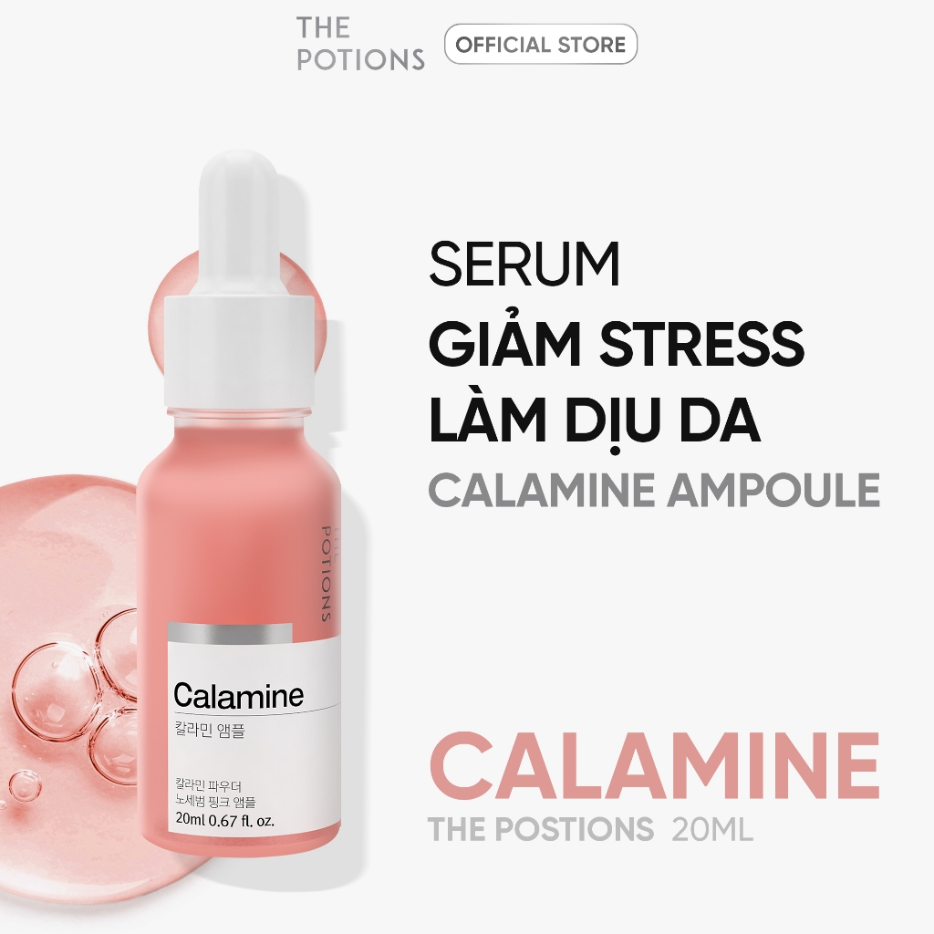 Serum Kiểm Soát Bã Nhờn Serum Kẽm Làm Dịu Và Giảm Kích Ứng Da THE POTIONS CALAMINE AMPOULE 20ML