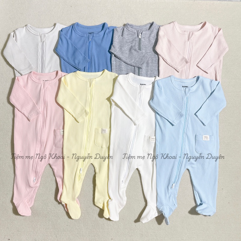 [MD171] Minene Body sleep/ áo liền thân có khoá 2 chiều, chất liệu thun tăm co giãn mềm mại cho bé