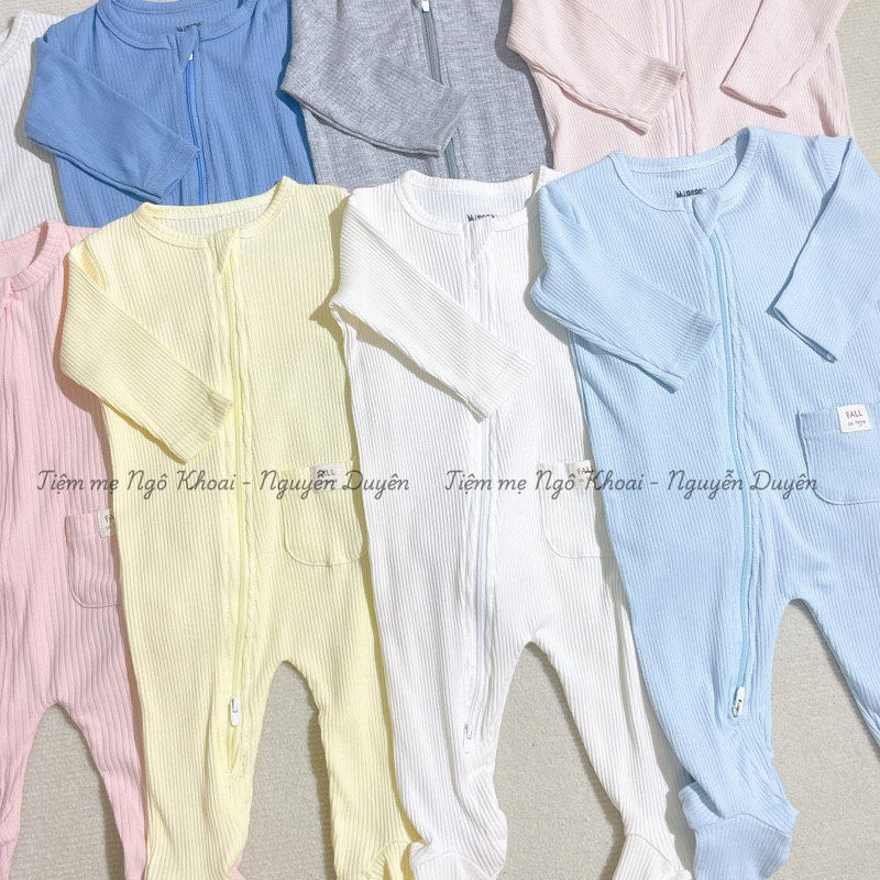 [MD171] Minene Body sleep/ áo liền thân có khoá 2 chiều, chất liệu thun tăm co giãn mềm mại cho bé