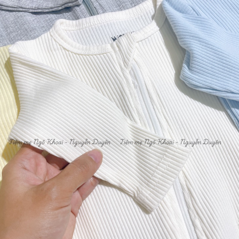 [MD171] Minene Body sleep/ áo liền thân có khoá 2 chiều, chất liệu thun tăm co giãn mềm mại cho bé