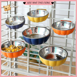 Bát ăn gắn chuồng cho chó mèo, bát cho chó mèo bằng inox 2 lớp cao cấp