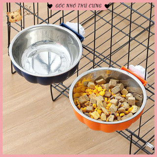 Bát ăn gắn chuồng cho chó mèo, bát cho chó mèo bằng inox 2 lớp cao cấp