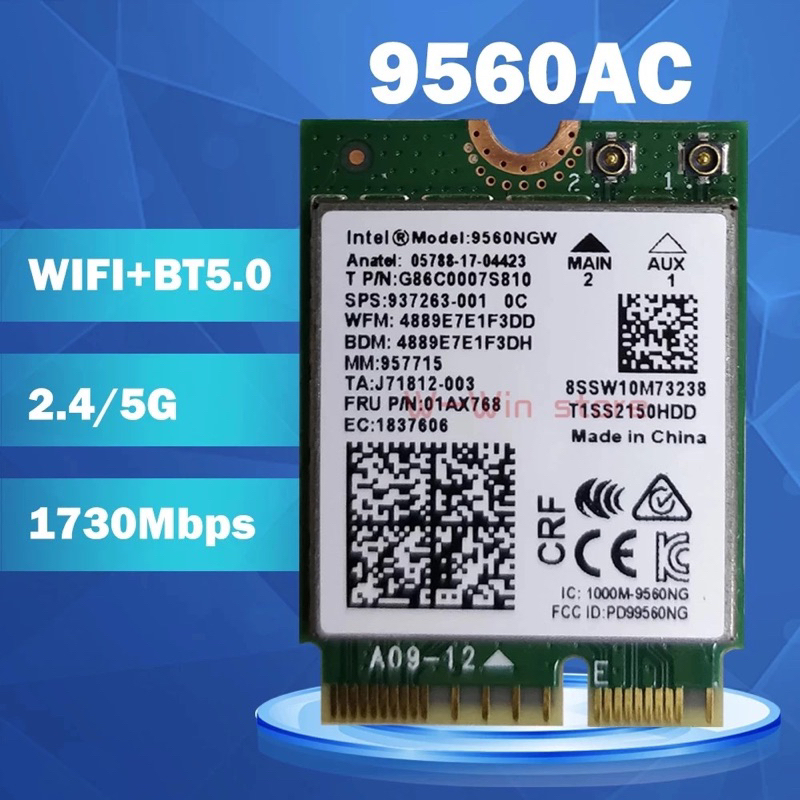 Card wifi 9560NGW băng tần kép - Intel® Wireless-AC 9560 (M.2/NGFF/2230 ...