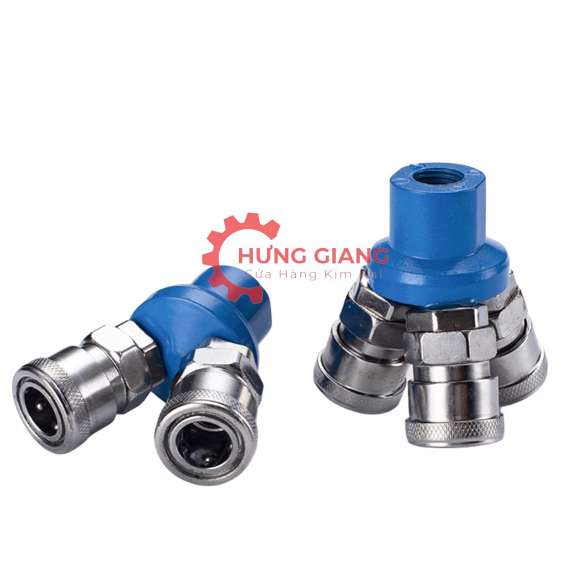 Đầu Nối Nhanh Dây Hơi Chia 2 Chia 3 Chia 5, Đầu Nối Hơi Máy Nén Khí Chia 2 Chia 3 Chia 5
