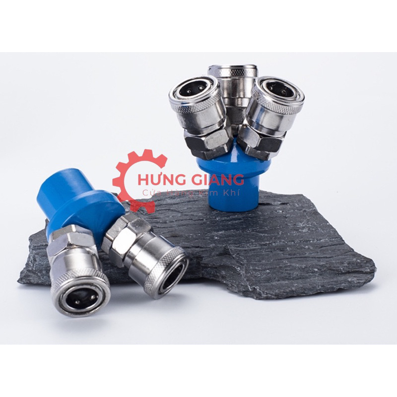 Đầu Nối Nhanh Dây Hơi Chia 2 Chia 3 Chia 5, Đầu Nối Hơi Máy Nén Khí Chia 2 Chia 3 Chia 5