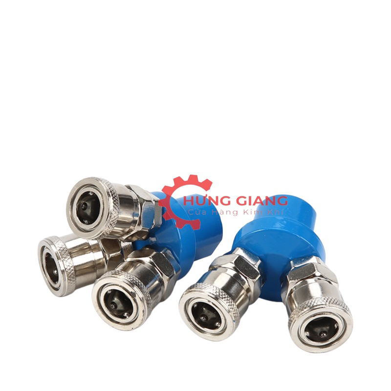 Đầu Nối Nhanh Dây Hơi Chia 2 Chia 3 Chia 5, Đầu Nối Hơi Máy Nén Khí Chia 2 Chia 3 Chia 5